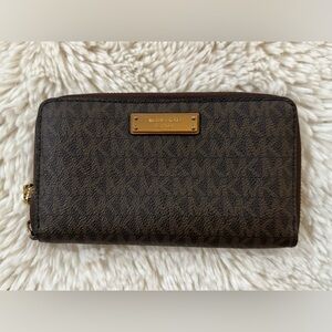 Michael Kors monogram wallet with Gold Accents